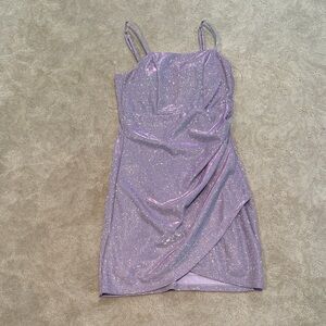 Crystal Doll Sparkling Purple Mini Dress